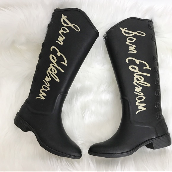 Sam Edelman Shoes - Sam Edelman Xenia rain boots black/cream size 6